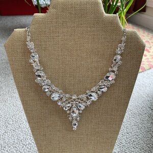 Christina Collection Crystal Rhinestone Bridal Necklace & Earring Set